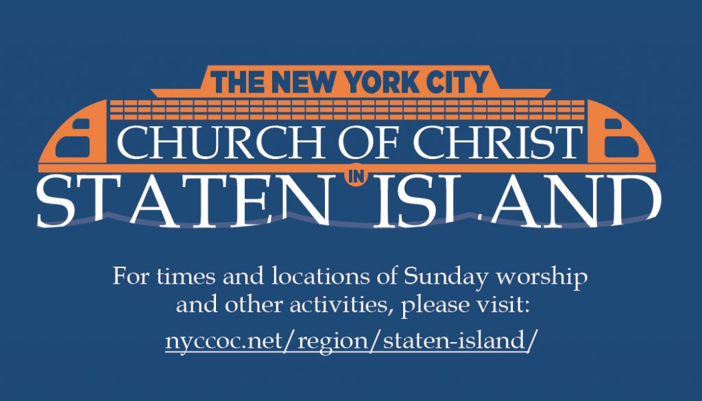 NYC Church of Christ in Staten Island Business Card Invite